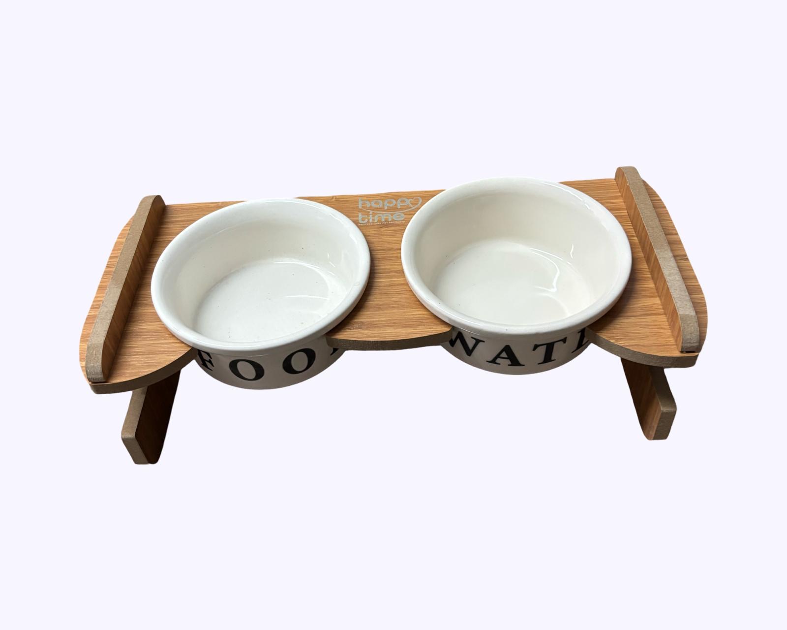 AHŞAP KADEMELİ MODEL MAMA KABI İKİLİ 2x300 ML